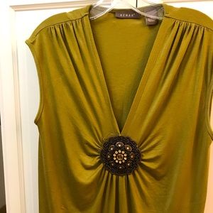 Sleeveless draped jewel top